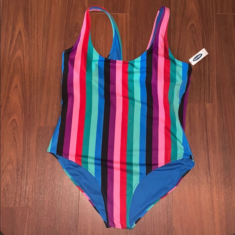 NWT Striped one piece suit.